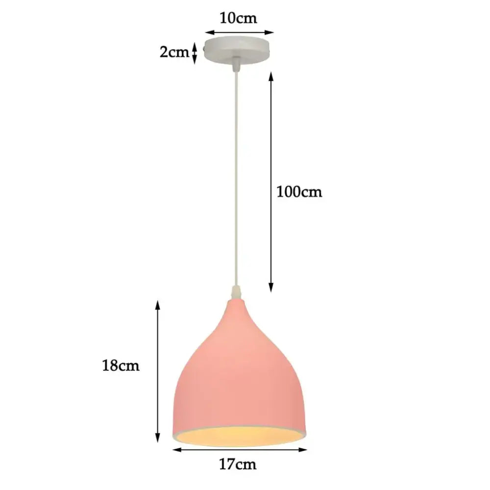 Pastel pink pendant light with smooth matte shade and white mount in decorbites colorful nordic pendant design for kitchen