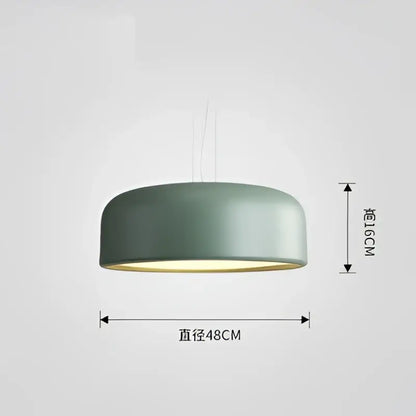 Modern matte sage green macaron ceiling chandelier with sleek circular design and warm interior glow for living room decorbites colorful macaron