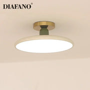 Diafano modern matte white led ceiling light with brass mounting ring for living room lighting