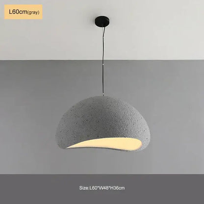 Modern matte white industrial wind chandelier featuring a gray textured dome pendant light with warm curved illumination