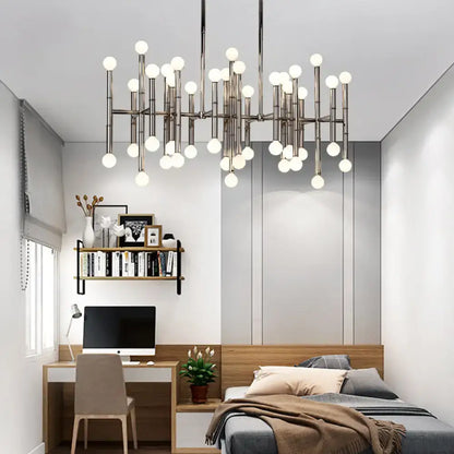 Modern metal island light by decorbites with 42 e12 e14 bulbs in black chrome and gold for up and down lighting