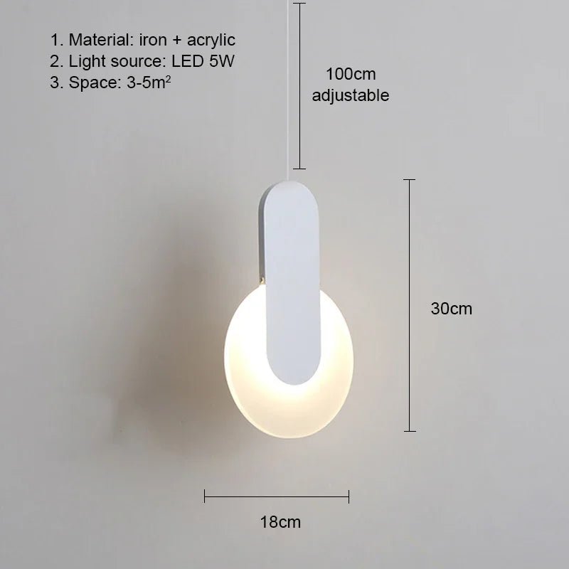 Modern Metal LED Pendant Light in Black or White - Decorbites