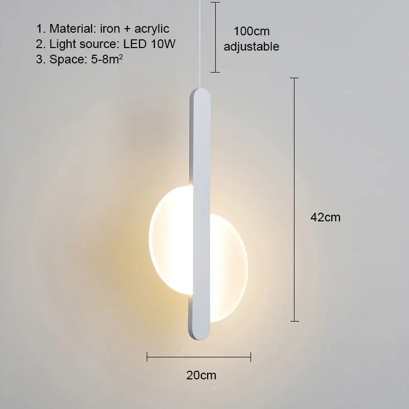 Modern Metal LED Pendant Light in Black or White - Decorbites