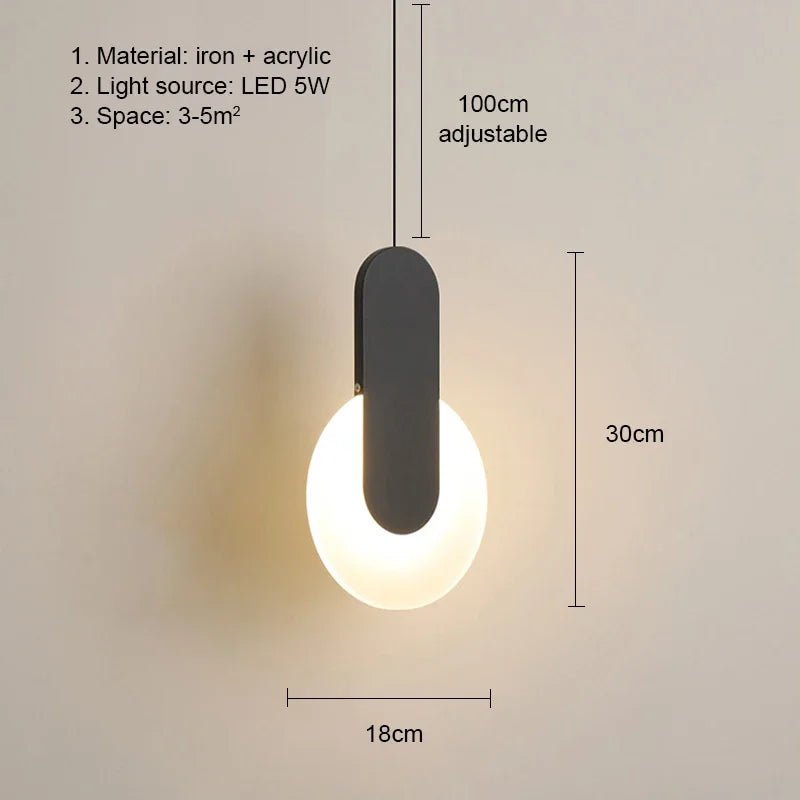 Modern Metal LED Pendant Light in Black or White - Decorbites