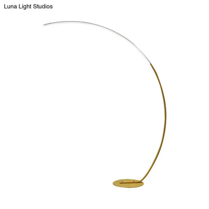 Decorbites™ modern metallic floor lamp with gold metal frame and led light strip for living room 110v-120v