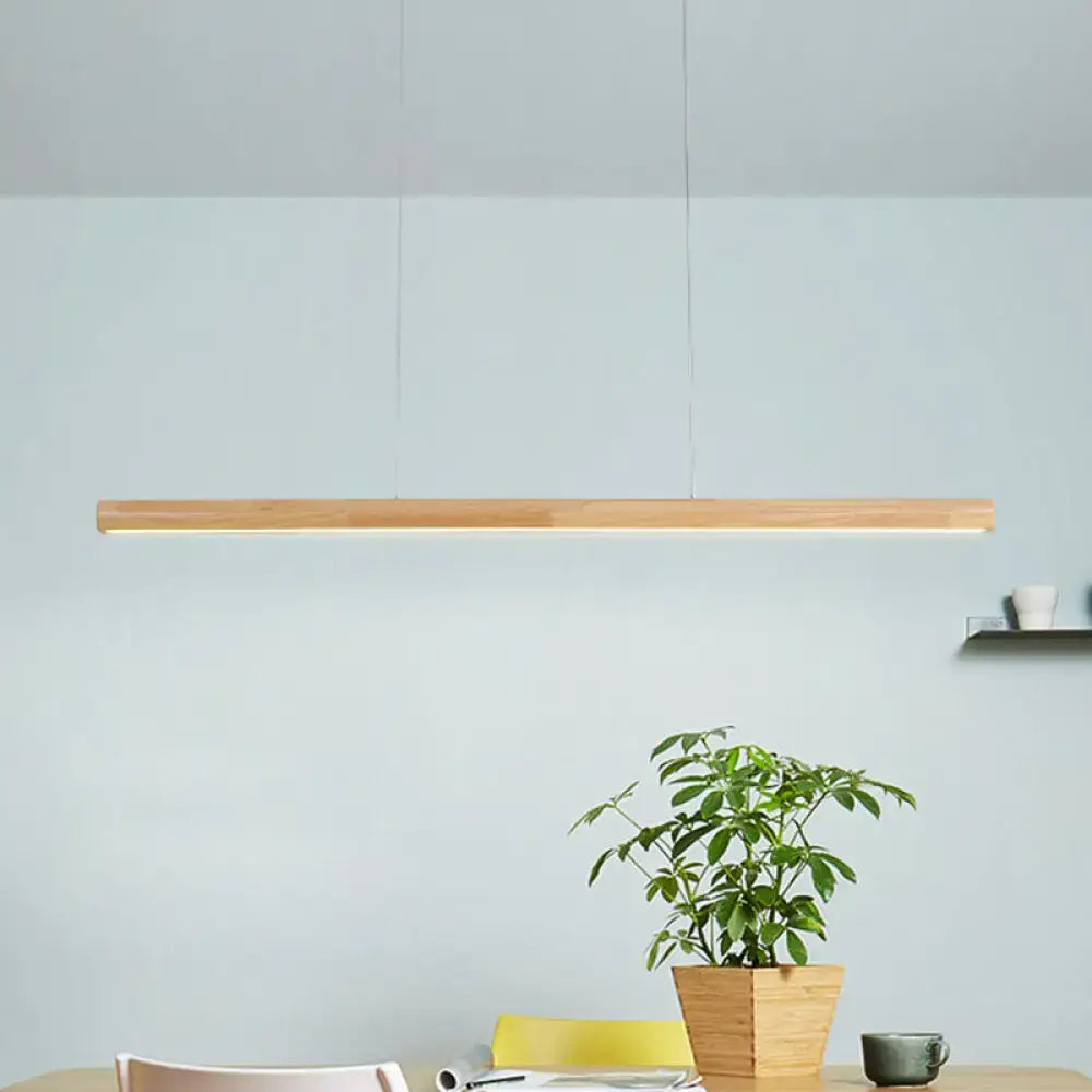 DecorBites™ woodwork island pendant light with minimalist wooden design and warm ambient glow for modern minimalism