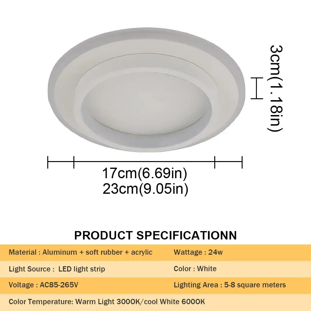 White circular recessed ceiling lamp with sleek aluminum soft rubber and acrylic design for modern decorbites acrylic led ceiling
