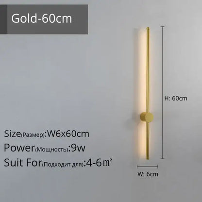 Gold-colored minimalist wall lights with sleek vertical bar and circular base for decorbites creative staircase wall