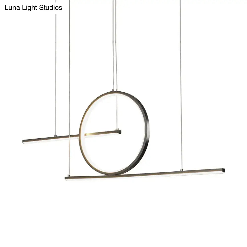 Modern minimalist DecorBites™ black gold metal pendant lighting with dual lines LED bars for 220v-240v 110v-120v use