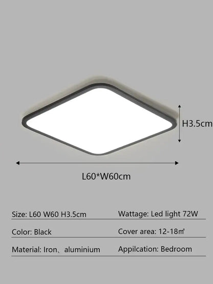 Modern minimalist black diamond-shaped led ceiling lamp with sleek iron and aluminum frame for living room decorbites ceiling lamp
