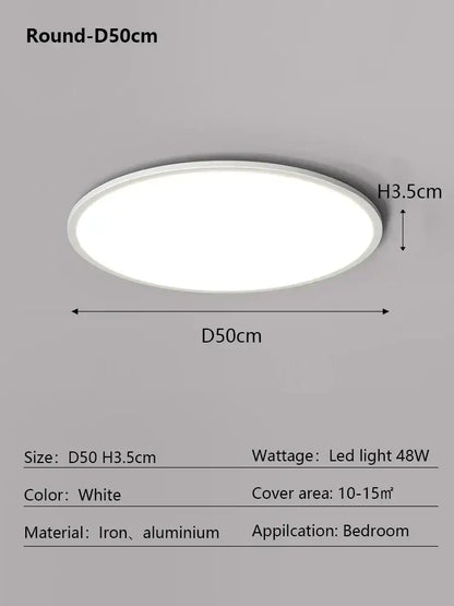 Modern minimalist black led ceiling lamp with white round iron and aluminum design 50cm decorbites led ceiling lamp