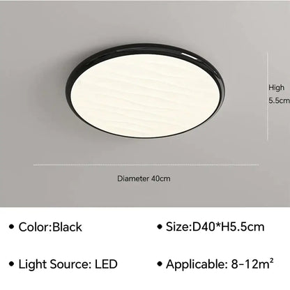 Modern minimalist black led ceiling light with glossy frame and diffused illumination by decorbites led ceiling light