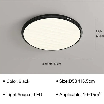 Modern minimalist black led ceiling light with remote control 50cm diameter decorbites led ceiling light for bedroom decor