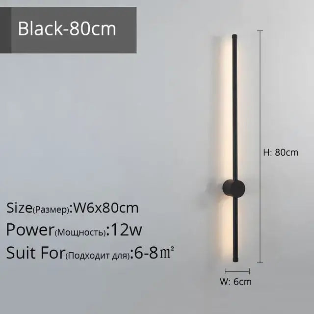 Modern minimalist black led strip wall lamp with sleek cylindrical design and warm light for staircase lighting decorbites led strip