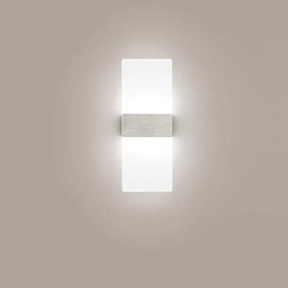 Modern minimalist black led wall light with two frosted glass panels and brushed metal center for bedroom decorbites led wall use