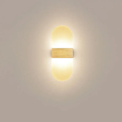 Modern minimalist black led wall light with frosted glass panels and wooden accent for bedroom decorbites led wall sconce
