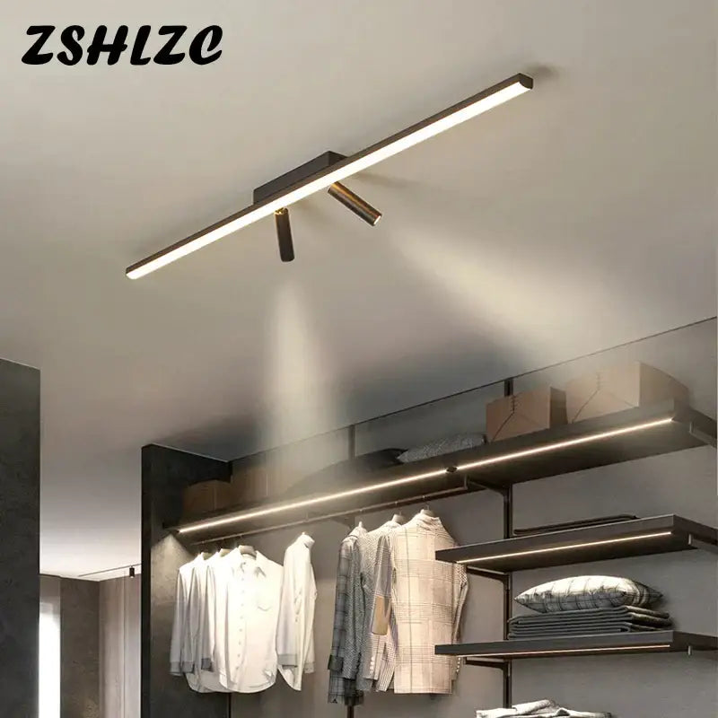 Modern minimalist black star ceiling light with metallic finish and two adjustable spotlights for living room decorbites black star