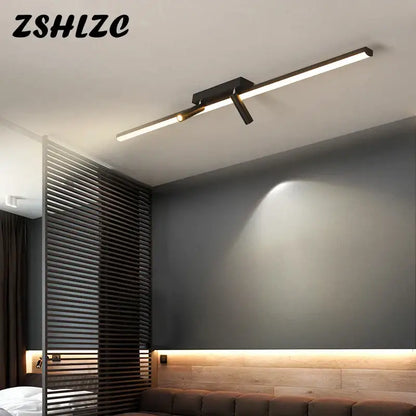 Modern minimalist black star ceiling light with sleek linear design and adjustable spotlight for living room decorbites black star ceiling