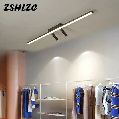 Modern minimalist decorbites black star ceiling light with sleek black rectangular design and two adjustable spotlights