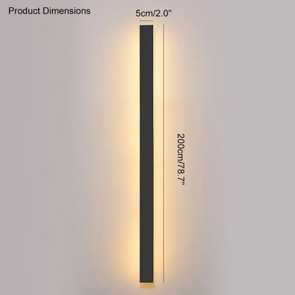 Modern minimalist black waterproof led wall light with warm ambient lighting for outdoor decorbites black waterproof use
