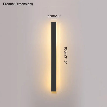 Modern minimalist black waterproof led wall light with warm yellow light for garden decorbites black waterproof use