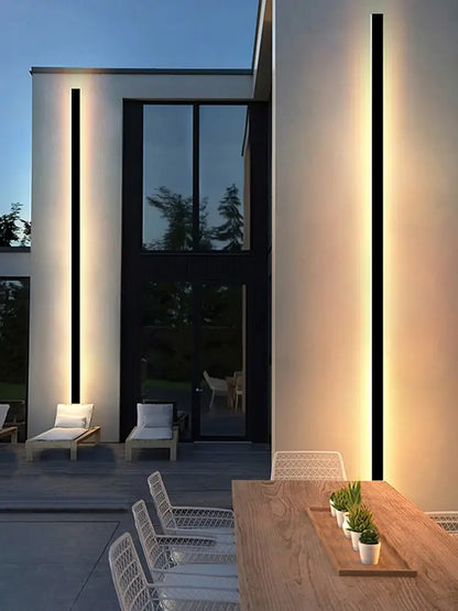 Modern minimalist black waterproof led wall light with sleek frames and warm ambient lighting for garden decorbites decor