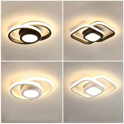 Modern minimalist black and white led ceiling lamp with sleek circular and square frames for bedroom decorbites led ceiling lighting