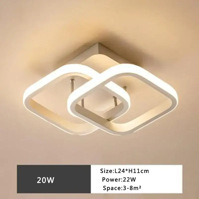Modern minimalist black and white led ceiling lamp with sleek interlocking square design for bedroom lighting decorbites led ceiling