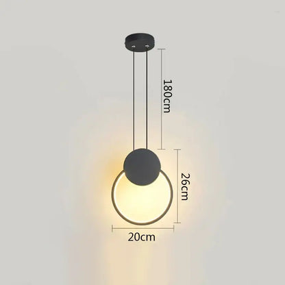 Modern minimalist black ring pendant lamp with warm white circular glow and sleek matte finish for dining room decorbites black ring pendant