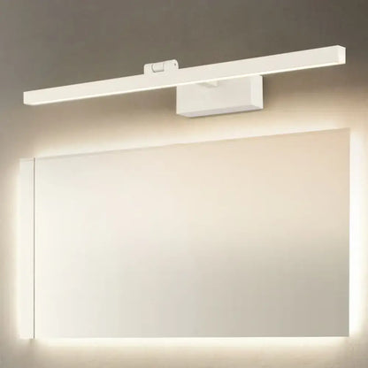 Modern minimalist black and white tubular vanity lamp with white led mirror light and sleek rectangular design