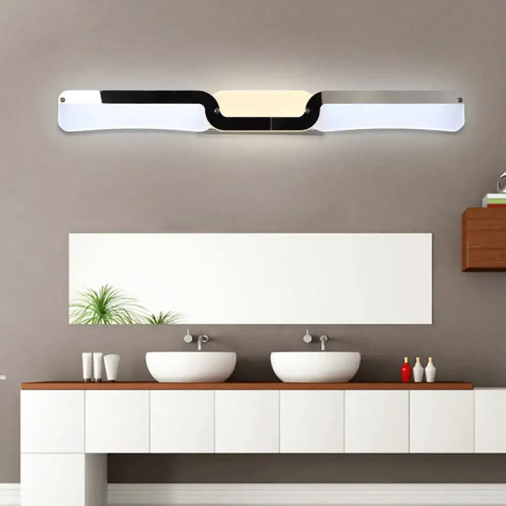 Modern minimalist black and white vanity sconce light with sleek panels and warm white illumination maximum bulb wattage included