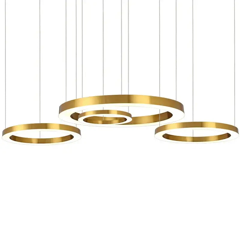 Modern minimalist circular gold ring pendant light with gold finish for dining room decorbites circular gold pendant light