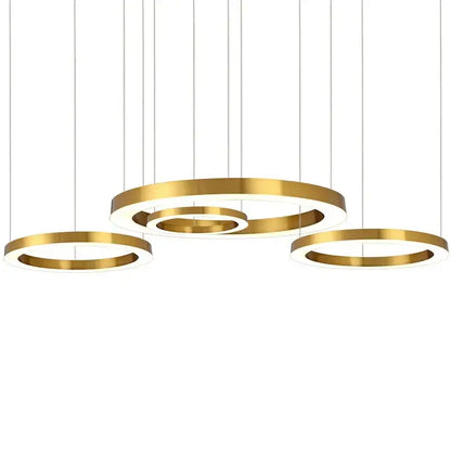 Modern minimalist circular gold ring pendant light with gold finish for dining room decorbites circular gold pendant light