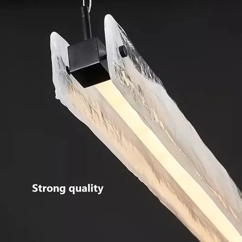 Modern minimalist pendant light with translucent white cloud fog glass featuring abstract mountain design and warm led lighting
