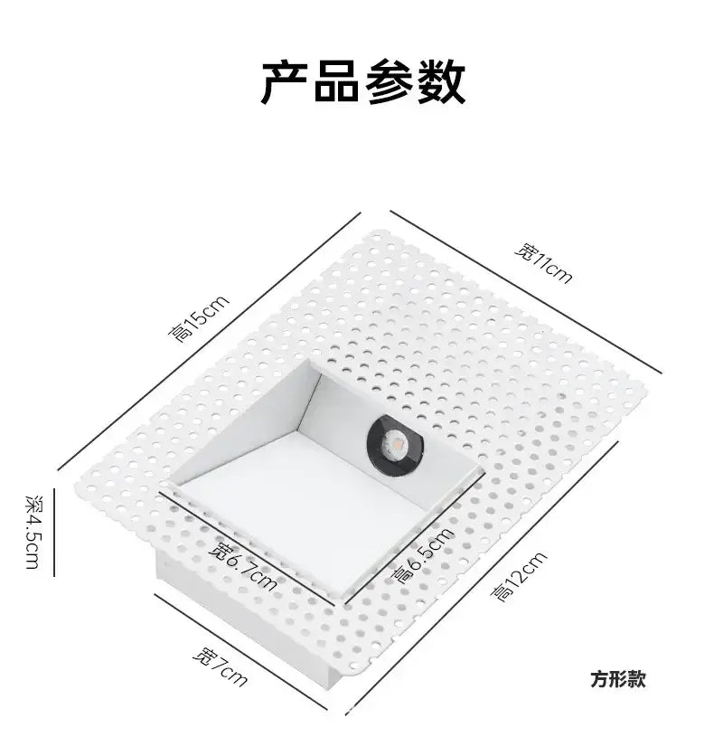 Modern minimalist white square recessed concrete led underground lamp with perforated design for garden stairway lighting
