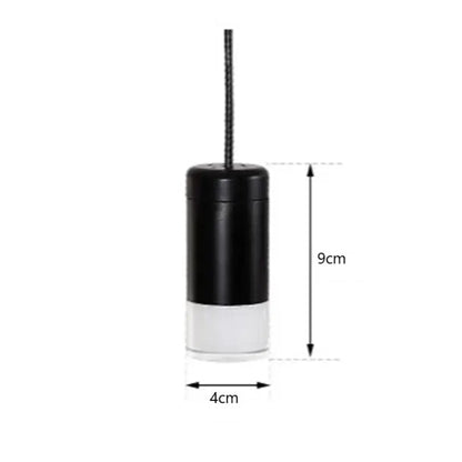 Black and clear cylindrical pendant lamp with textured black rope cord for modern minimalist decorbites black rope diy lighting