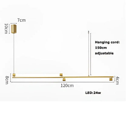 Gold-colored dimmable led acryl chandelier with adjustable cord 24w power for modern minimalist dining room decorbites dimmable led