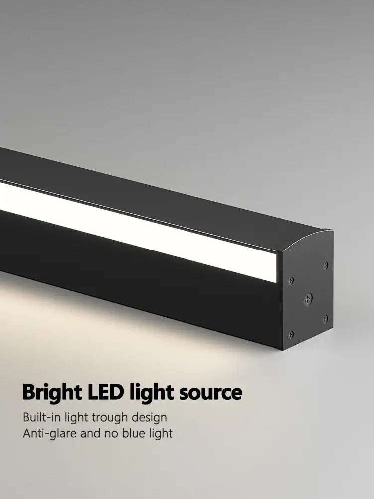 Modern minimalist elegant black led wall lamp with sleek design and built-in trough for even illumination by decorbites elegant black