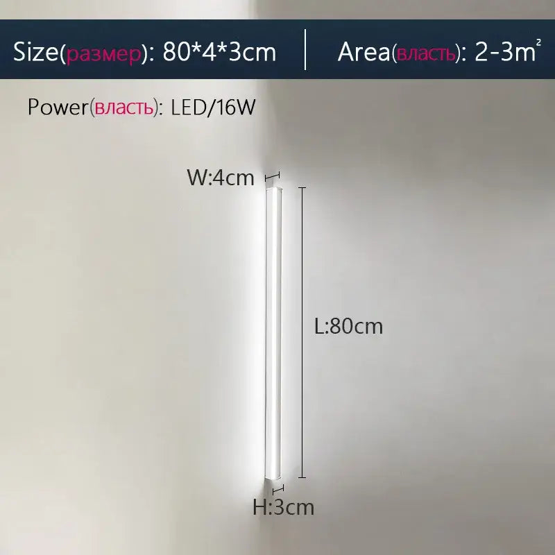 Modern minimalist elegant black led wall lamp with slim cylindrical frosted glass design for bedroom decorbites elegant black