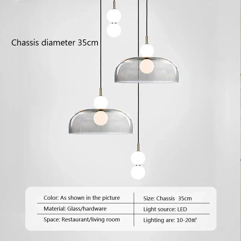 Modern minimalist glass ball pendant light with sleek dome design and white spherical accents for living room decorbites glass ball