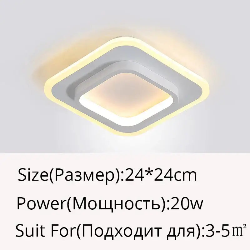 Modern square decorbites led ceiling light with layered warm led lighting and sleek gray plastic housing for living room decor