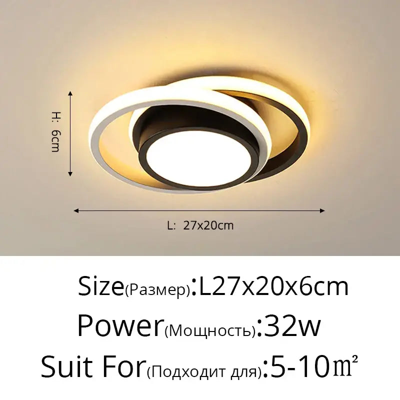 Modern black and white circular led ceiling light with sleek layered ring design for decorbites led ceiling decor