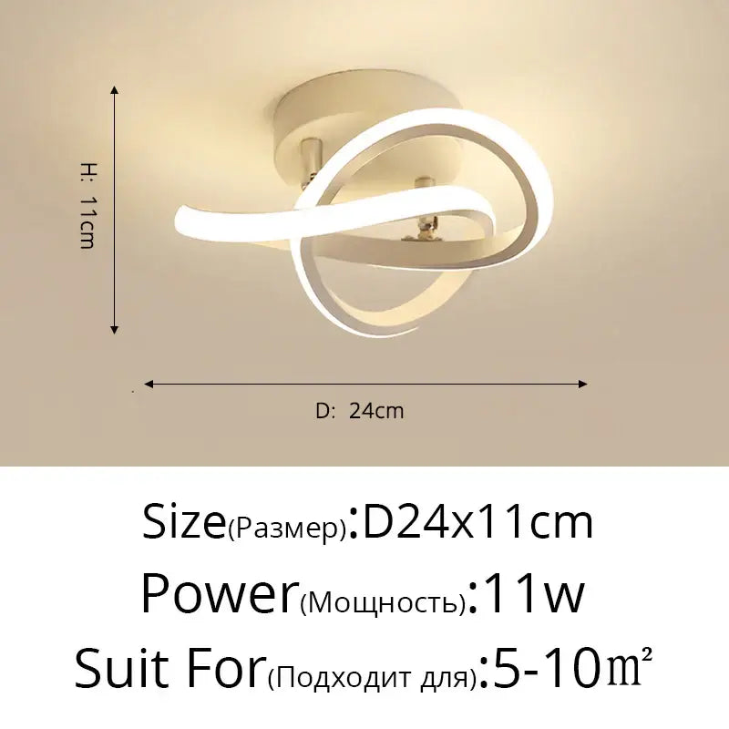 Modern minimalist gold led ceiling light with sleek intertwined white rings for stylish decorbites led ceiling lighting