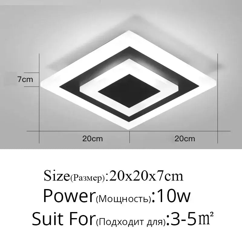 Modern minimalist gold led ceiling light with diamond-shaped black and white rings, perfect for living room decorbites led ceiling