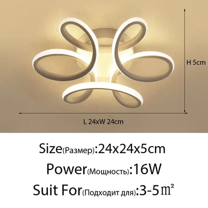 Modern minimalist gold led ceiling light with white flower-like acrylic design for living room decorbites led ceiling light
