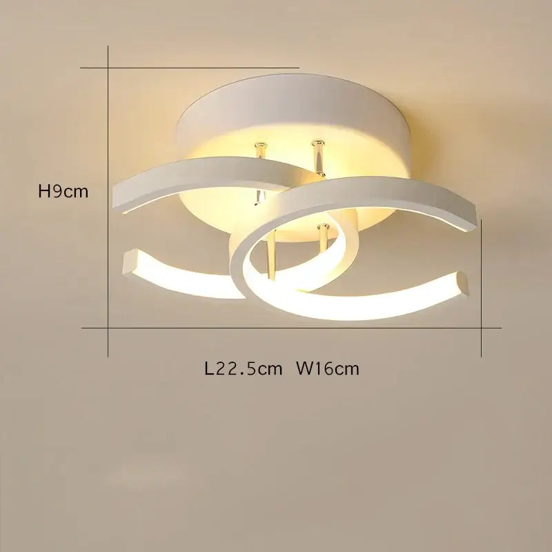 Modern minimalist gold led ceiling light with sleek curved arms and warm glow for living room decorbites led ceiling light