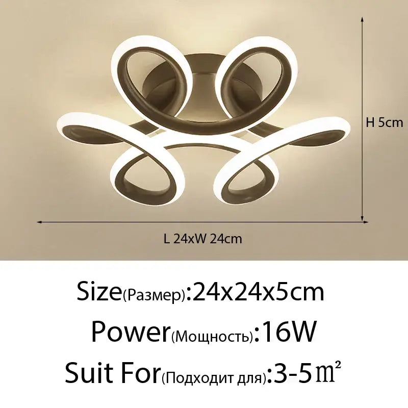 Modern minimalist gold led ceiling light with sleek abstract white and dark metallic rings for living room decorbites ceiling light