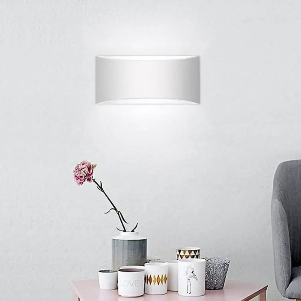 Modern white rectangular wall sconce with sleek minimalist design for bedroom led lighting fixture