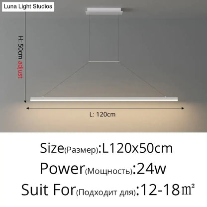 Modern minimalist led black pendant light with adjustable height and sleek design for dining room illumination