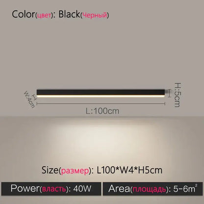 Black rectangular led ceiling lamp with slim profile and warm light emission for modern minimalist living room decorbites led ceiling